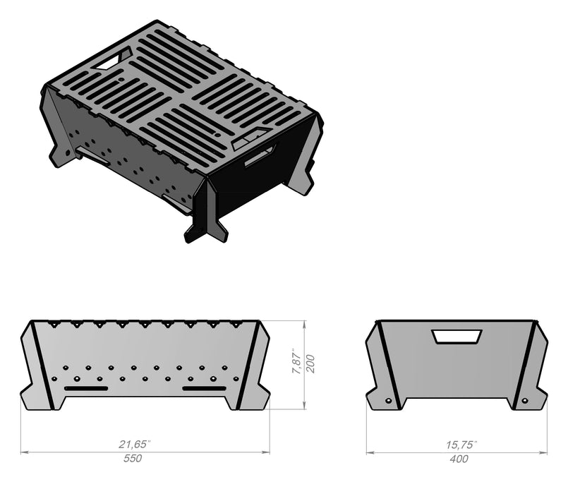 Picture - 10. Flat pack, Campfire pit for camping, mangal, fire pit, grill and bbq. DXF files for plasma, laser, CNC. Firepit.