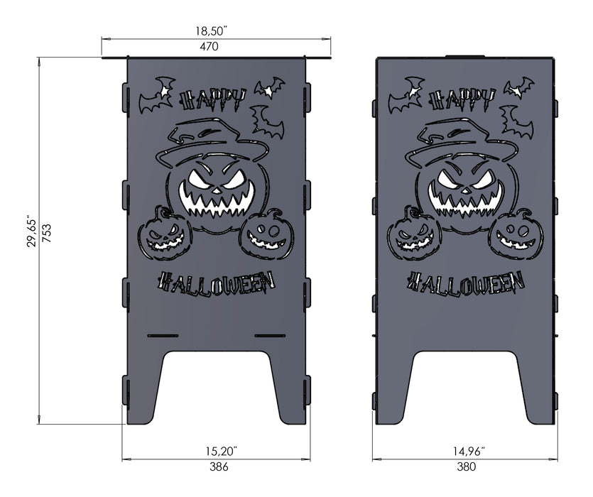 Picture - 8. Halloween fire pit, grill and bbq. DXF files for plasma, laser, CNC. Firepit.