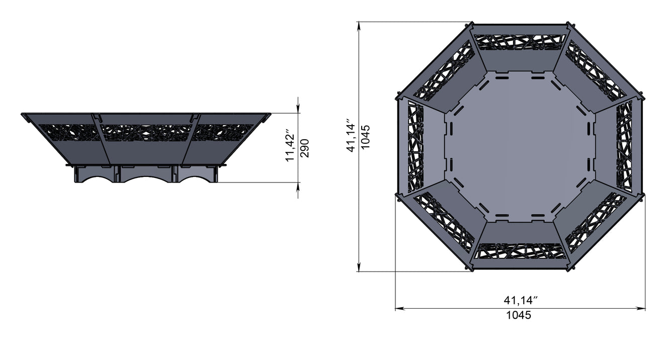 Picture - 6. Octagon V1 fire pit for camping or backyard. DXF files for plasma, laser, CNC. Firepit.