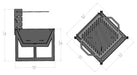 Picture - 9. Square V4 24" fire pit, grill and bbq. DXF files for plasma, laser, CNC. Firepit.