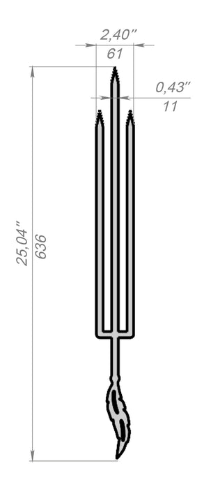 Picture - 7. Skewers trident Feather. DXF files for plasma, laser, CNC. Shish kebab skewer.