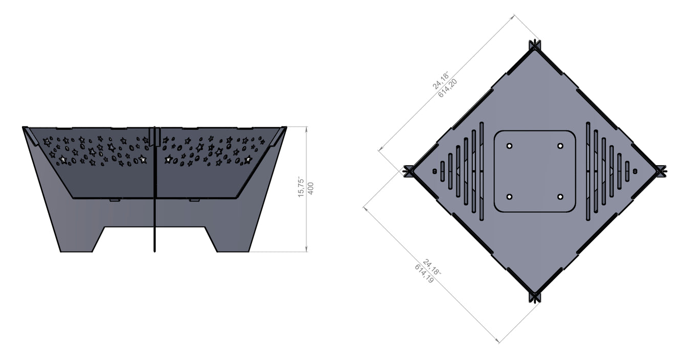 Picture - 7. Star 24'' fire pit, grill and bbq. DXF files for plasma, laser, CNC. Firepit.