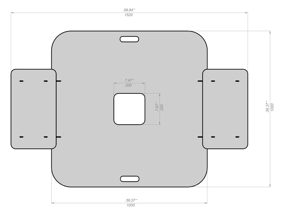 Picture - 10. Square Grill Plate 100 cm for Fire Barrel and Kettle Barbecue Fire Plate Plancha bbq. DXF files for plasma, laser, CNC.