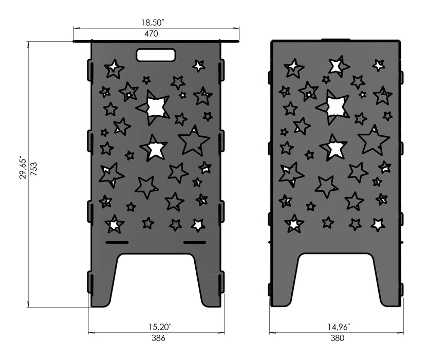 Picture - 6. Stars fire pit, grill and bbq. DXF files for plasma, laser, CNC. Firepit.