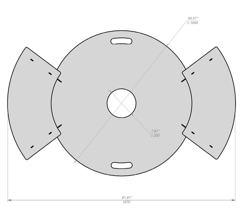 Picture - 10. Round Grill Plate 100 cm for Fire Barrel and Kettle Barbecue Fire Plate Plancha bbq. DXF files for plasma, laser, CNC.