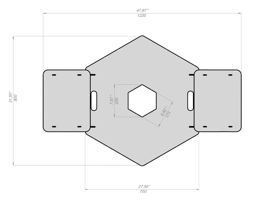 Picture - 10. Hexagon Grill Plate 80 cm for Fire Barrel and Kettle Barbecue Fire Plate Plancha bbq. DXF files for plasma, laser, CNC.