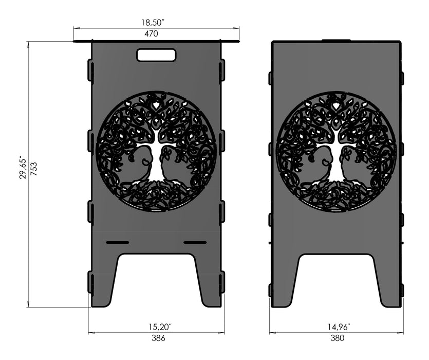 Picture - 6. Tree of Life fire pit, grill and bbq. DXF files for plasma, laser, CNC. Firepit.