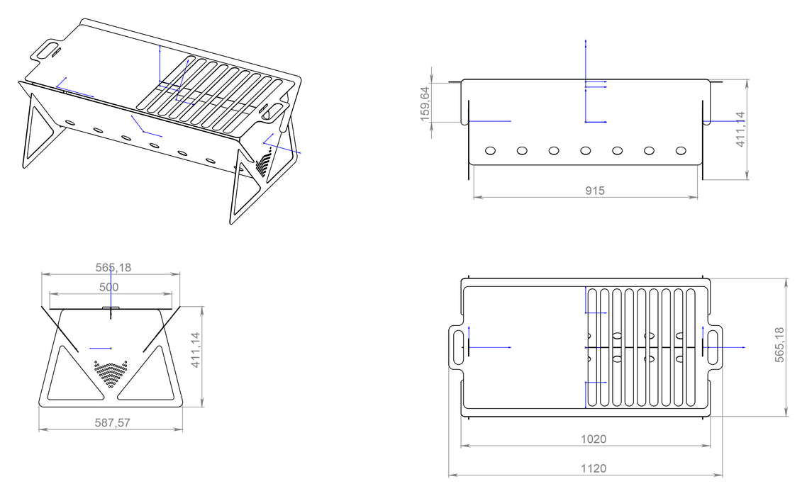 Picture - 6. Campfire pit, grill and bbq. DXF files for plasma, laser, CNC. Firepit.