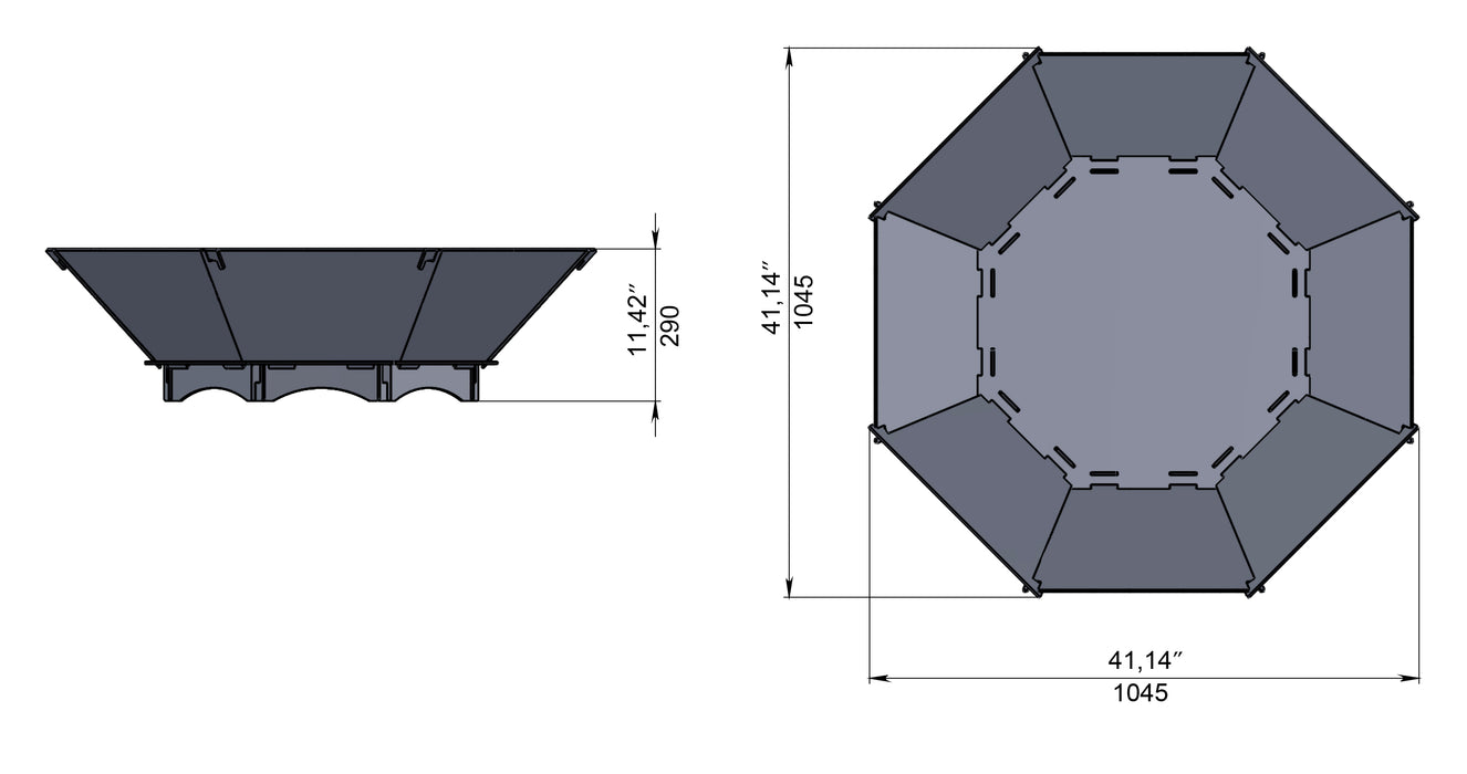 Picture - 8. Octagon V2 fire pit for camping or backyard. DXF files for plasma, laser, CNC. Firepit.