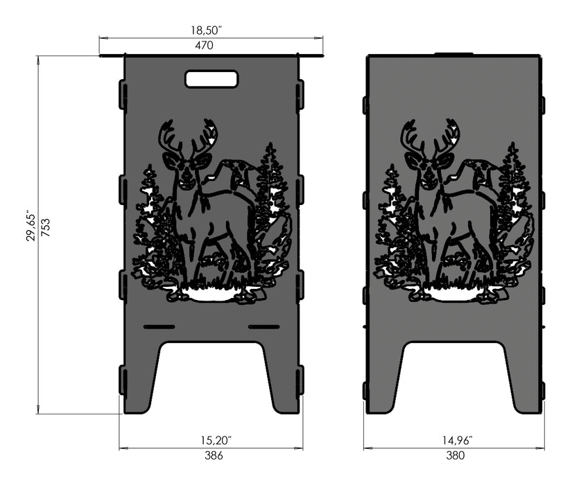 Picture - 9. Deer fire pit, grill and bbq. DXF files for plasma, laser, CNC. Firepit.