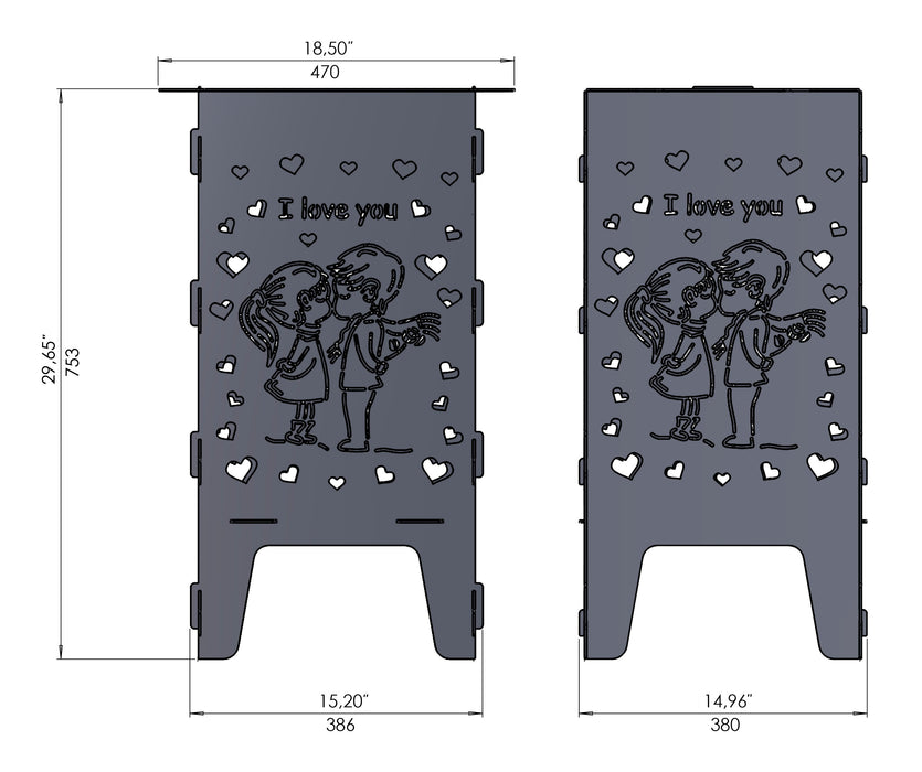 Picture - 7. Romantic fire pit, grill and bbq. DXF files for plasma, laser, CNC. Firepit.