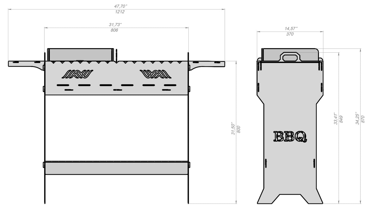 Picture - 11.  Campfire pit for camping, mangal, fire pit, grill and bbq. DXF files for plasma, laser, CNC. Firepit.