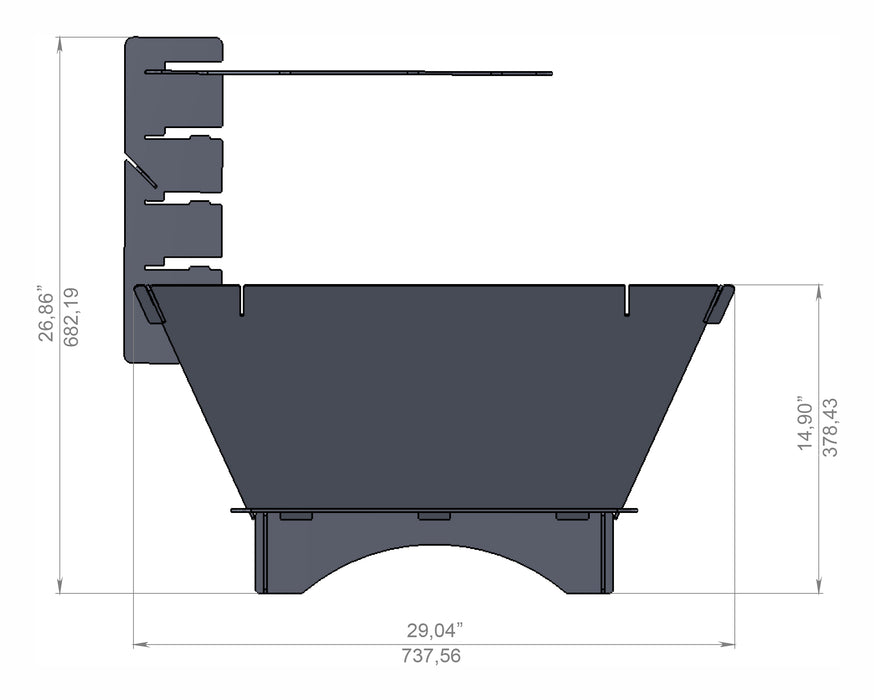 Picture - 8. Square 29" fire pit, grill and bbq. DXF files for plasma, laser, CNC. Firepit.