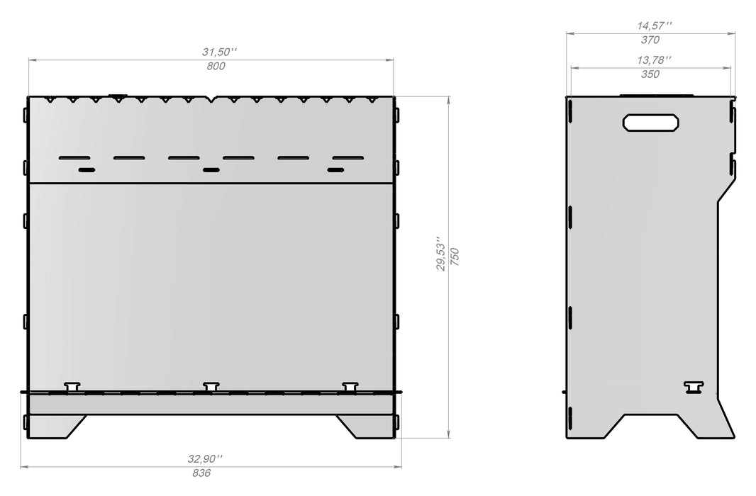 Picture - 10. Brazier, Campfire pit for camping, mangal, fire pit, grill and bbq. DXF files for plasma, laser, CNC. Firepit.