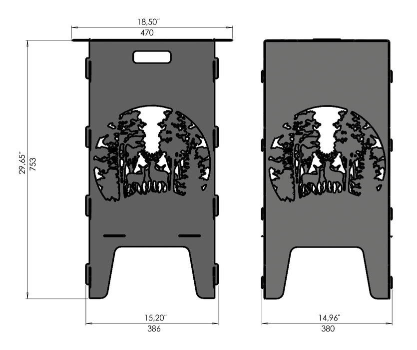 Picture - 8. Forest fire pit, grill and bbq. DXF files for plasma, laser, CNC. Firepit.