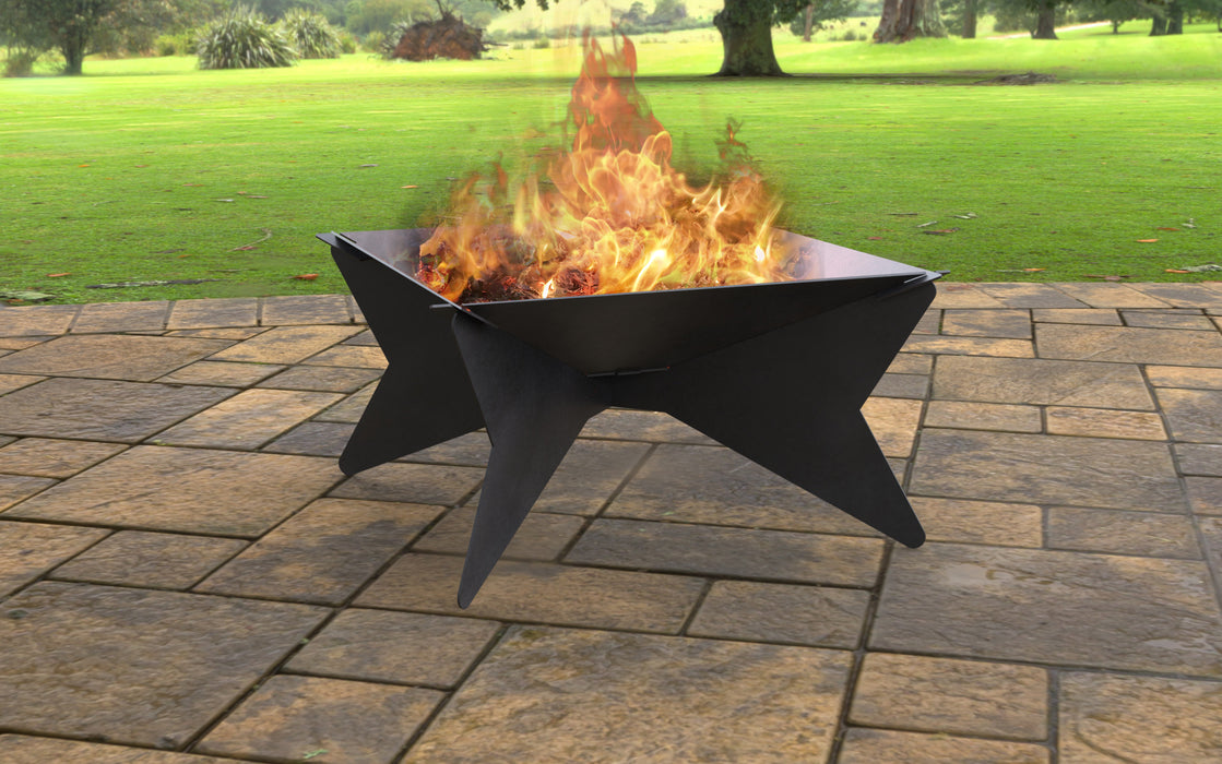 Picture - 6. Collapsible Square Fire Pit. Files DXF, SVG for CNC, Plasma, Laser, Waterjet. Garden Fireplace. FirePit. Metal Art Decoration.