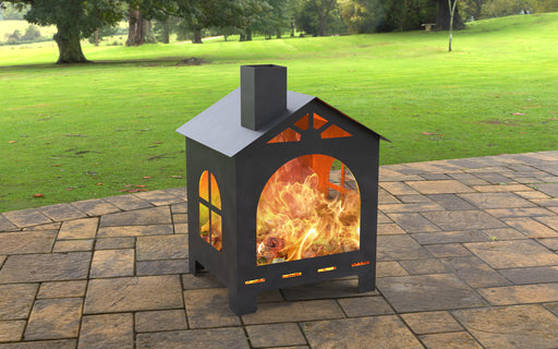 Picture - 9. House Fire Pit. Files DXF, SVG for CNC, Plasma, Laser, Waterjet. Garden Fireplace. FirePit. Metal Art Decoration.