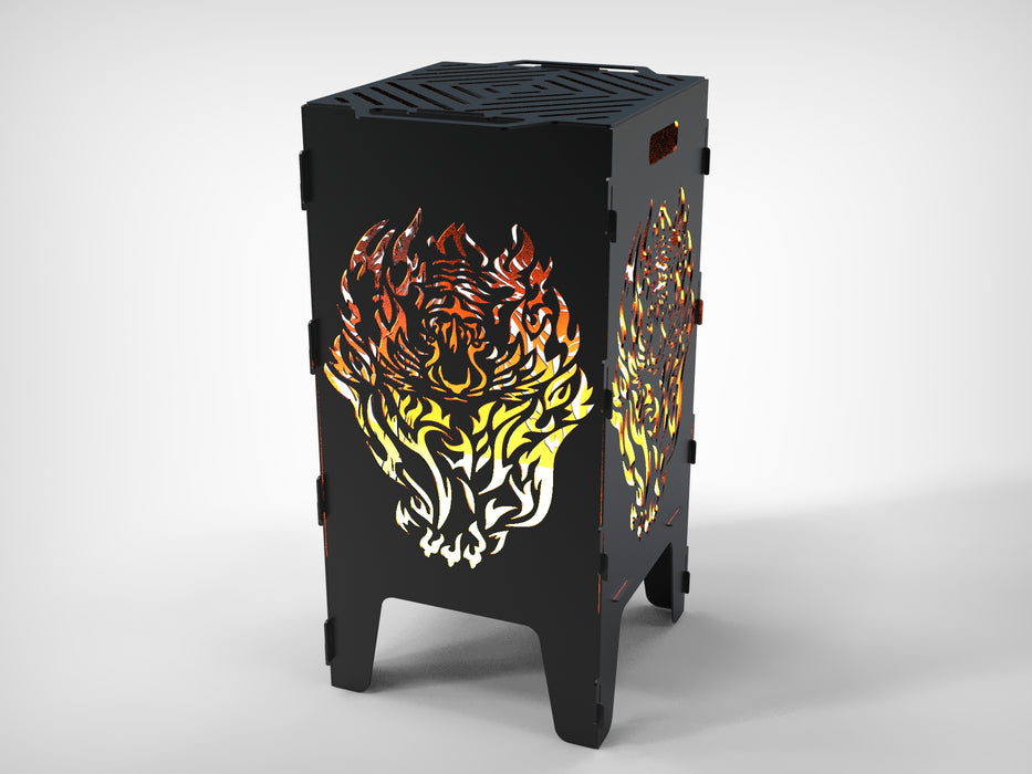 Picture - 3. Fire Tiger fire pit, grill and bbq. DXF files for plasma, laser, CNC. Firepit.
