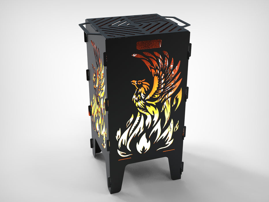 Picture - 7. Phoenix fire pit, grill and bbq. DXF files for plasma, laser, CNC. Firepit.