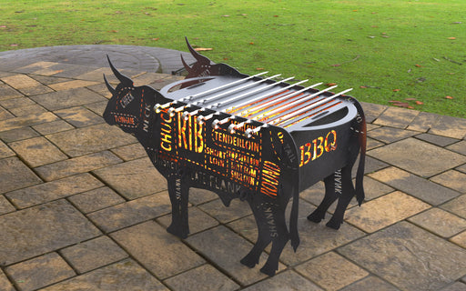 Picture - 12. Bull Fire Pit Grill. Files DXF, SVG for CNC, Plasma, Laser, Waterjet. Brazier. FirePit. Barbecue.