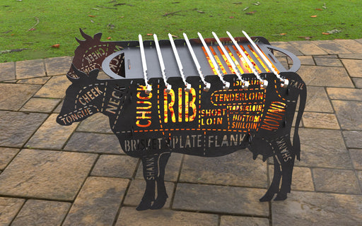 Picture - 10. Cow Fire Pit Grill. Files DXF, SVG for CNC, Plasma, Laser, Waterjet. Brazier. FirePit. Barbecue.
