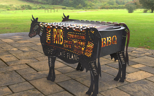 Picture - 11. Cow Fire Pit Grill. Files DXF, SVG for CNC, Plasma, Laser, Waterjet. Brazier. FirePit. Barbecue.