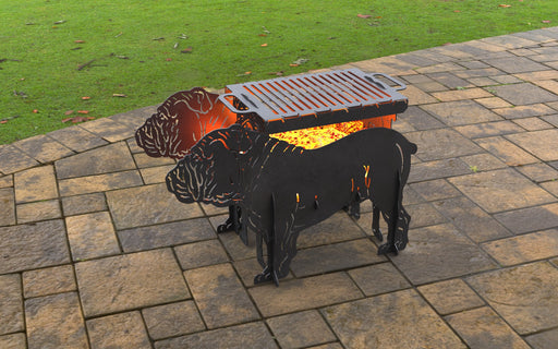 Picture - 11. English Bulldog Fire Pit Grill. Files DXF, SVG for CNC, Plasma, Laser, Waterjet. Brazier. FirePit. Barbecue.