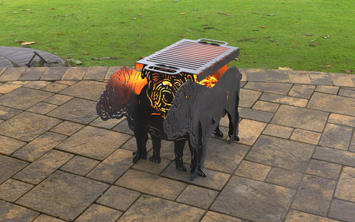 Picture - 12. English Bulldog Fire Pit Grill. Files DXF, SVG for CNC, Plasma, Laser, Waterjet. Brazier. FirePit. Barbecue.