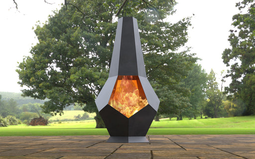 Picture - 2. Chimnea Hexagon Stone Fire pit. Files DXF, SVG for CNC, Plasma, Laser, Waterjet. Garden Fireplace. FirePit. Metal Art Decoration.