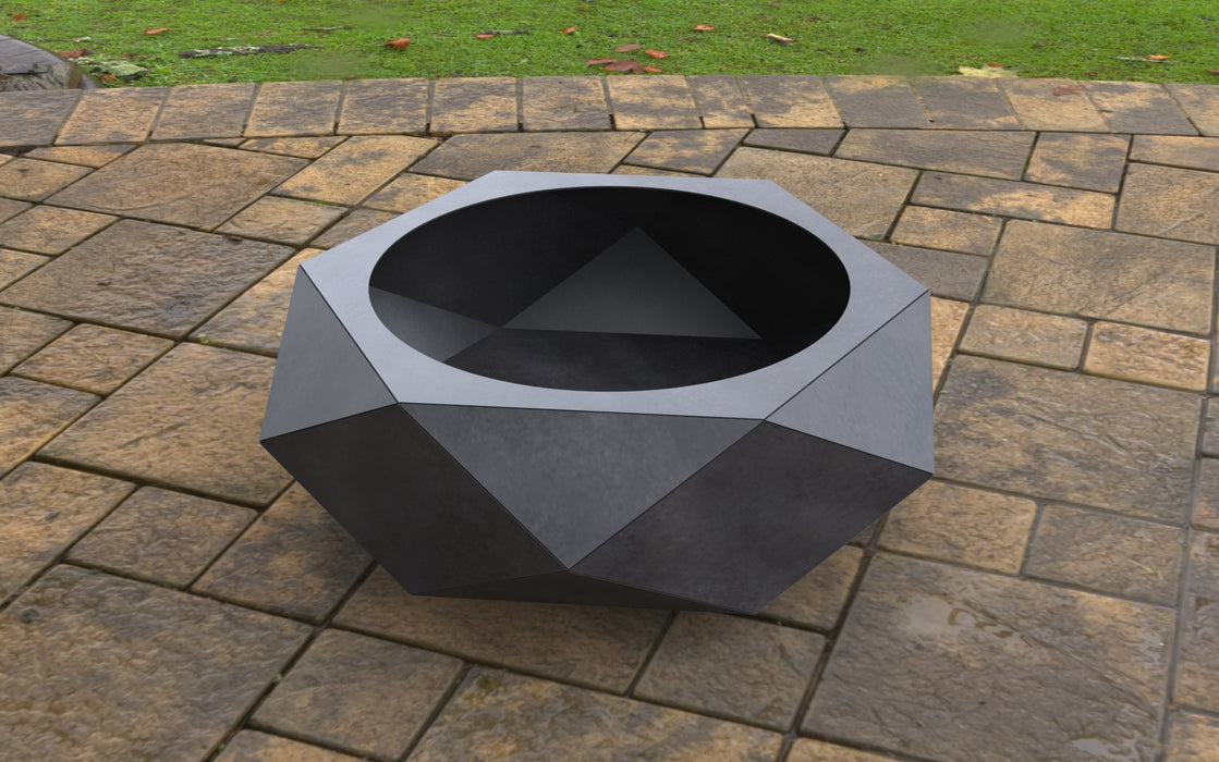 Picture - 4. Volumetric Hexagon Fire Pit. Files DXF, SVG for CNC, Plasma, Laser, Waterjet. Garden Fireplace. FirePit. Metal Art Decoration.