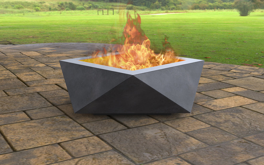 Picture - 3. Volumetric Square Fire Pit. Files DXF, SVG for CNC, Plasma, Laser, Waterjet. Garden Fireplace. FirePit. Metal Art Decoration.