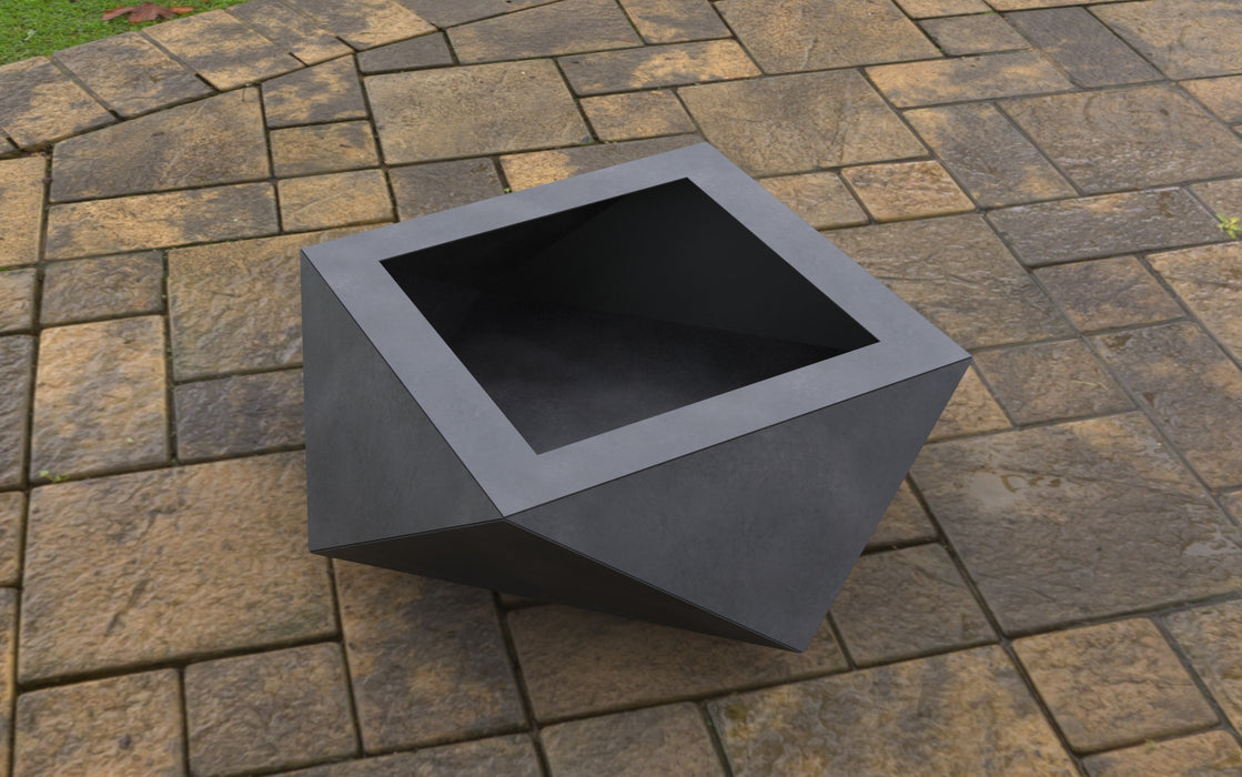 Picture - 6. Volumetric Square Fire Pit. Files DXF, SVG for CNC, Plasma, Laser, Waterjet. Garden Fireplace. FirePit. Metal Art Decoration.