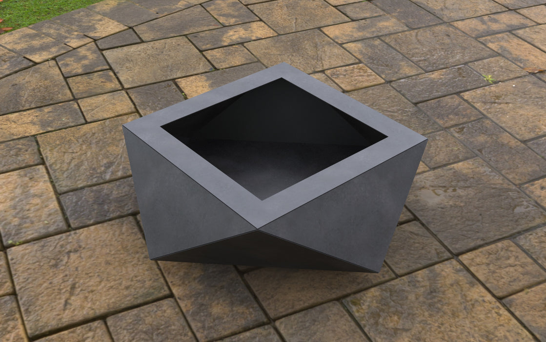 Picture - 8. Volumetric Square Fire Pit. Files DXF, SVG for CNC, Plasma, Laser, Waterjet. Garden Fireplace. FirePit. Metal Art Decoration.