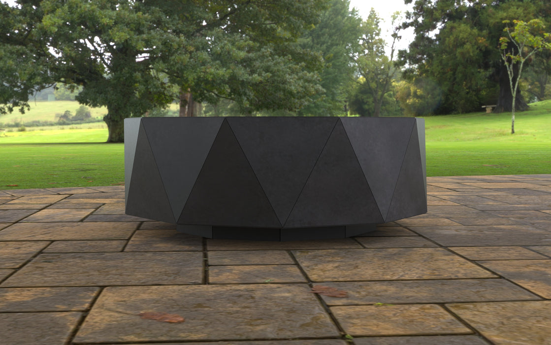 Picture - 3. Fire Pit with Triangles. Files DXF, SVG for CNC, Plasma, Laser, Waterjet. Garden Fireplace. FirePit. Metal Art Decoration.