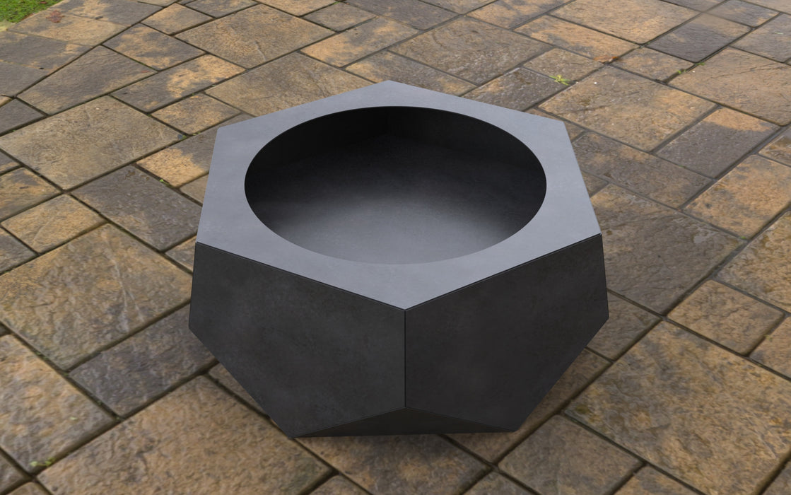 Picture - 4. Volumetric Hexagon Fire Pit V2. Files DXF, SVG for CNC, Plasma, Laser, Waterjet. Garden Fireplace. FirePit. Metal Art Decoration.