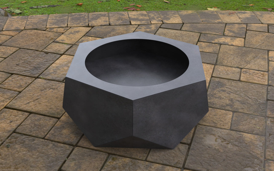 Picture - 5. Volumetric Hexagon Fire Pit V2. Files DXF, SVG for CNC, Plasma, Laser, Waterjet. Garden Fireplace. FirePit. Metal Art Decoration.