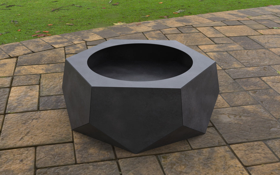 Picture - 7. Volumetric Hexagon Fire Pit V2. Files DXF, SVG for CNC, Plasma, Laser, Waterjet. Garden Fireplace. FirePit. Metal Art Decoration.
