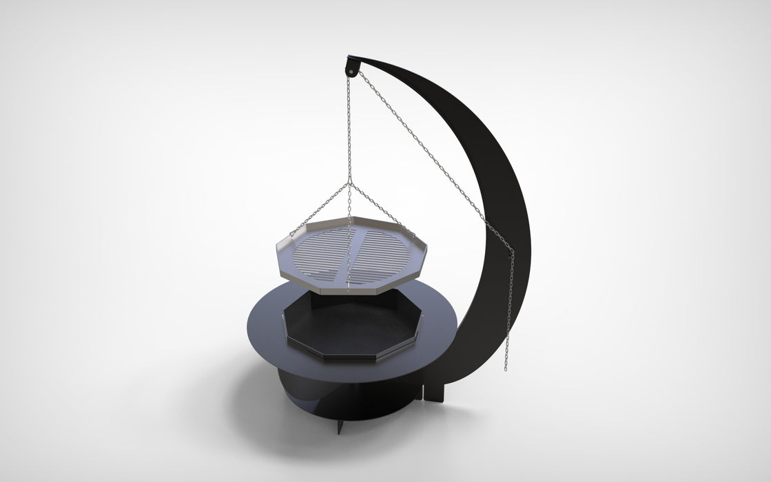 Picture - 13. Crescent, Campfire pit for camping, mangal, fire pit, grill and bbq. DXF files for plasma, laser, CNC. Firepit.