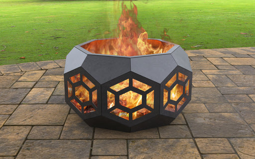 Picture - 1. Volumetric Octagon Fire Pit. Files DXF, SVG for CNC, Plasma, Laser, Waterjet. Garden Fireplace. FirePit. Metal Art Decoration.