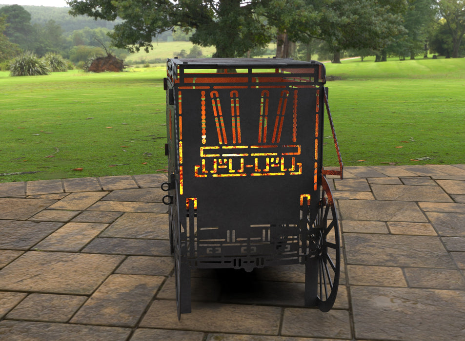 Picture - 6. Stagecoach Carriage Fire Pit Grill. Files DXF, SVG for CNC, Plasma, Laser, Waterjet. Brazier. FirePit. Barbecue.