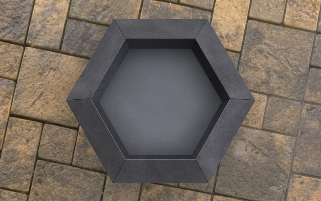 Picture - 4. Hexagon FirePit III. Files DXF, SVG for CNC, Plasma, Laser, Waterjet. Garden Fireplace. FirePit. Metal Art Decoration.