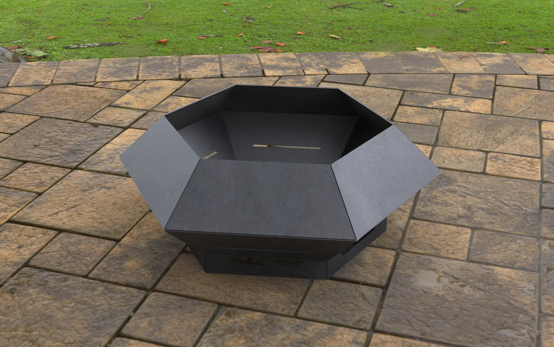 Picture - 6. Hexagon FirePit III. Files DXF, SVG for CNC, Plasma, Laser, Waterjet. Garden Fireplace. FirePit. Metal Art Decoration.