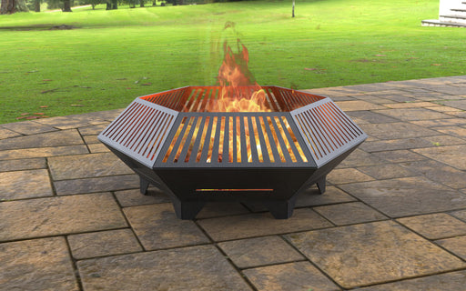 Picture - 1. Hexagon IV Fire Pit. Files DXF, SVG for CNC, Plasma, Laser, Waterjet. Garden Fireplace. FirePit. Metal Art Decoration.