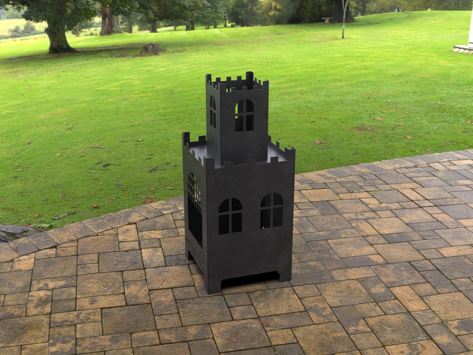 Picture - 3. Castle Fire Pit. Files DXF, SVG for CNC, Plasma, Laser, Waterjet. Garden Fireplace. FirePit. Metal Art Decoration.