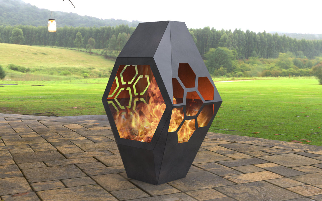 Picture - 2. Fire pit Beehive. Files DXF, SVG for CNC, Plasma, Laser, Waterjet. Garden Fireplace. FirePit. Metal Art Decoration.