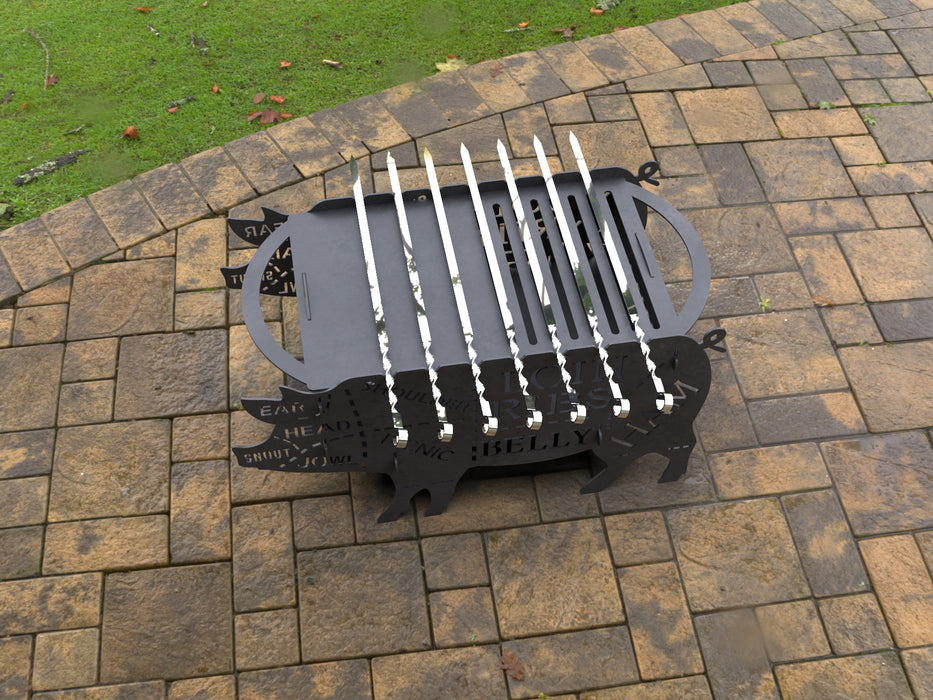 Picture - 3. Pig Fire Pit Grill. Files DXF, SVG for CNC, Plasma, Laser, Waterjet. Brazier. FirePit. Barbecue.