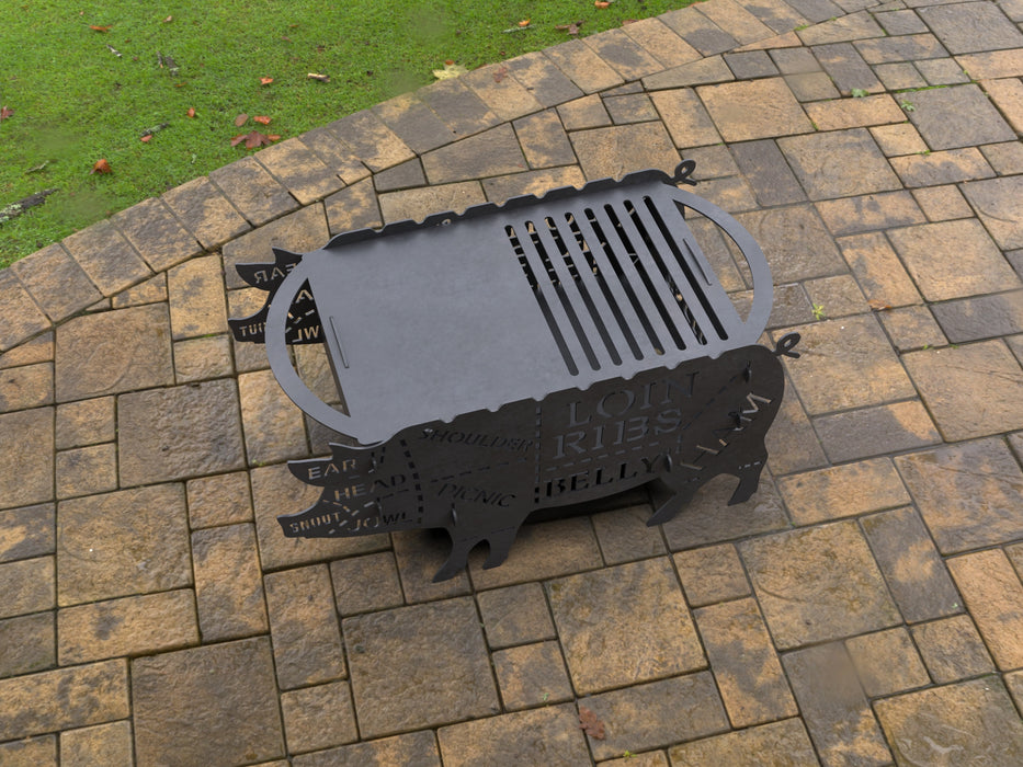 Picture - 6. Pig Fire Pit Grill. Files DXF, SVG for CNC, Plasma, Laser, Waterjet. Brazier. FirePit. Barbecue.
