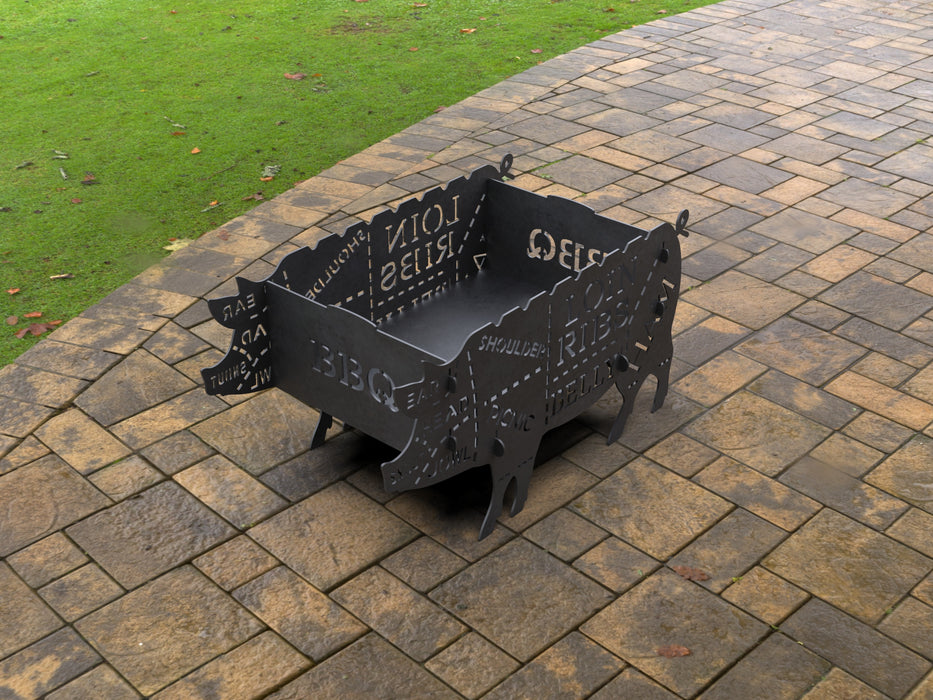 Picture - 7. Pig Fire Pit Grill. Files DXF, SVG for CNC, Plasma, Laser, Waterjet. Brazier. FirePit. Barbecue.