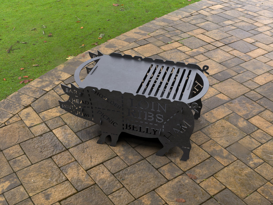 Picture - 9. Pig Fire Pit Grill. Files DXF, SVG for CNC, Plasma, Laser, Waterjet. Brazier. FirePit. Barbecue.