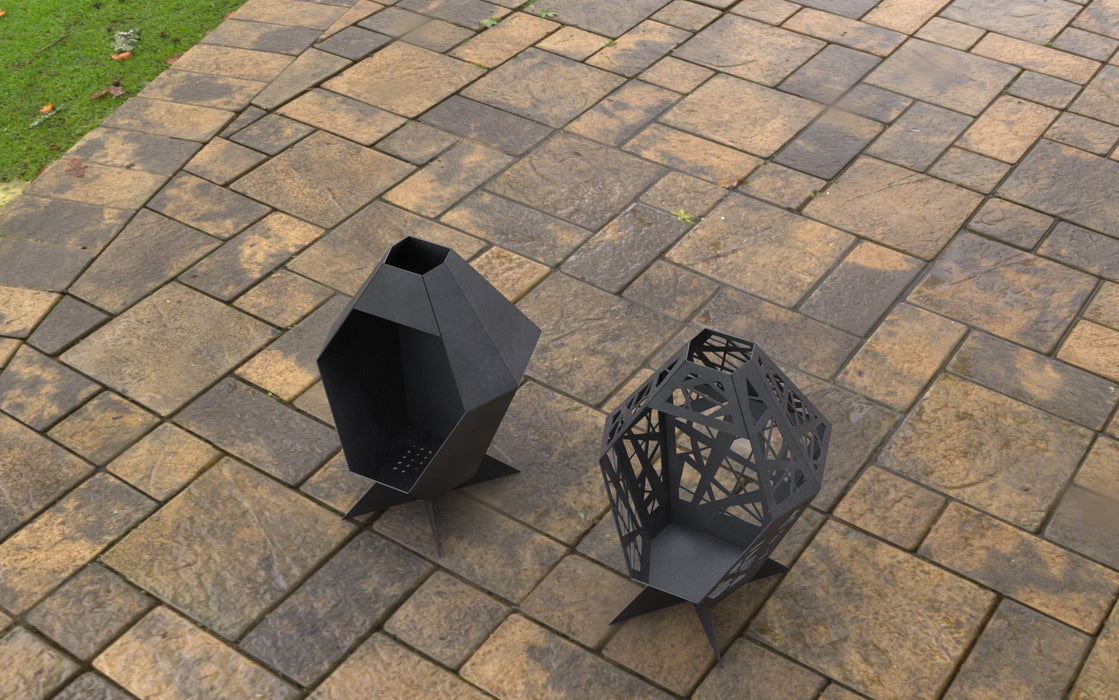Picture - 7. Two Fire pits II. Files DXF, SVG for CNC, Plasma, Laser, Waterjet. Garden Fireplace. FirePit. Metal Art Decoration.
